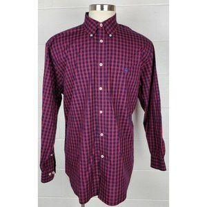 Brooks Brothers Red Blue‎ Plaid Button Front Shirt Long Sleeve Regular Cotton XL